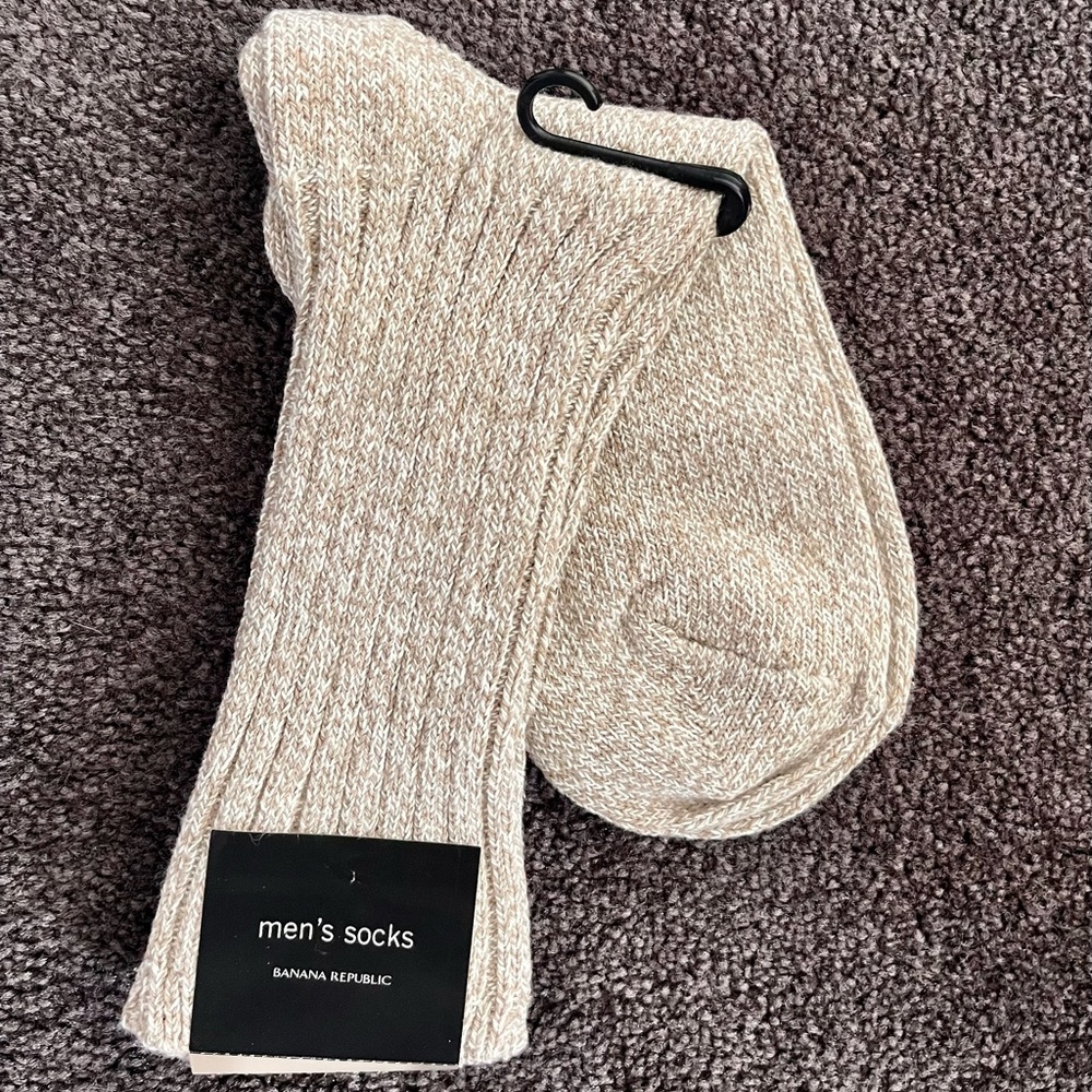 Vintage Banana Republic Wheat Color Mens Socks -Sz 10-13 -Bundle & Save $2/$15 🤩